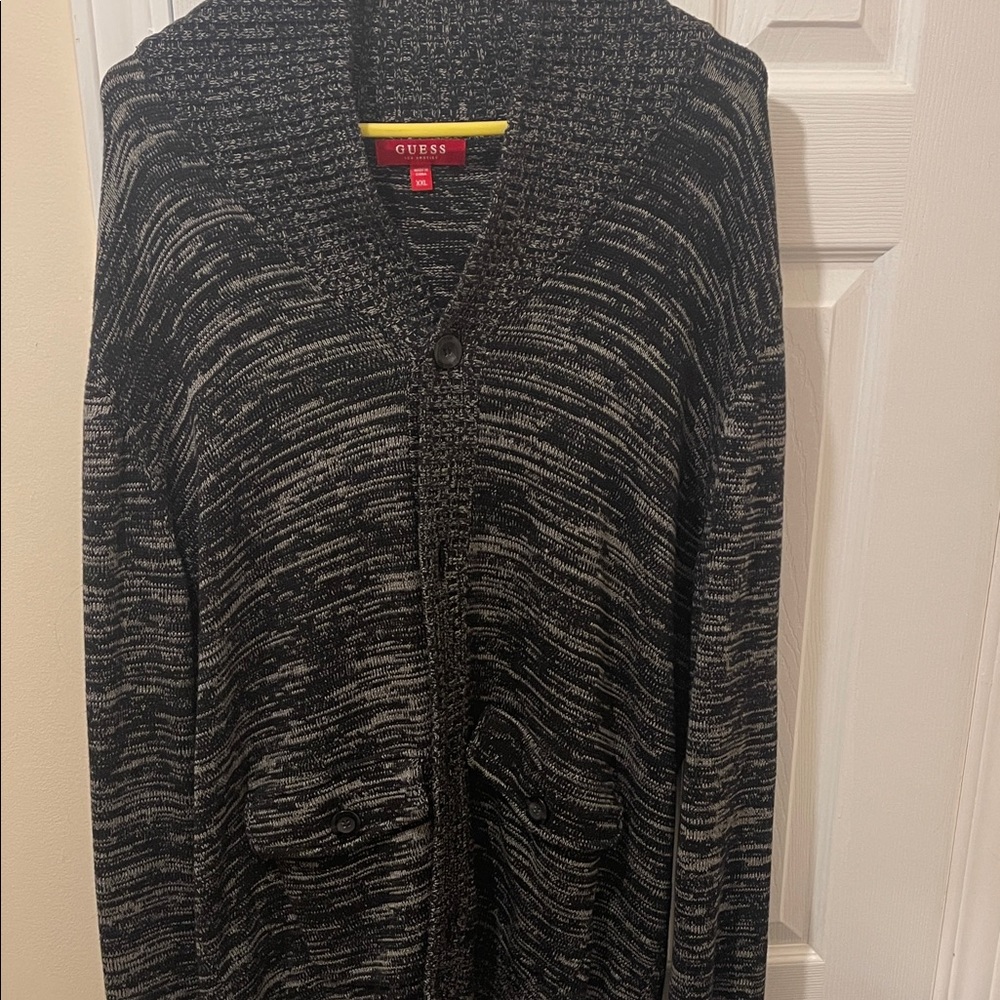 Guess Black and Gray Knit Cardigan